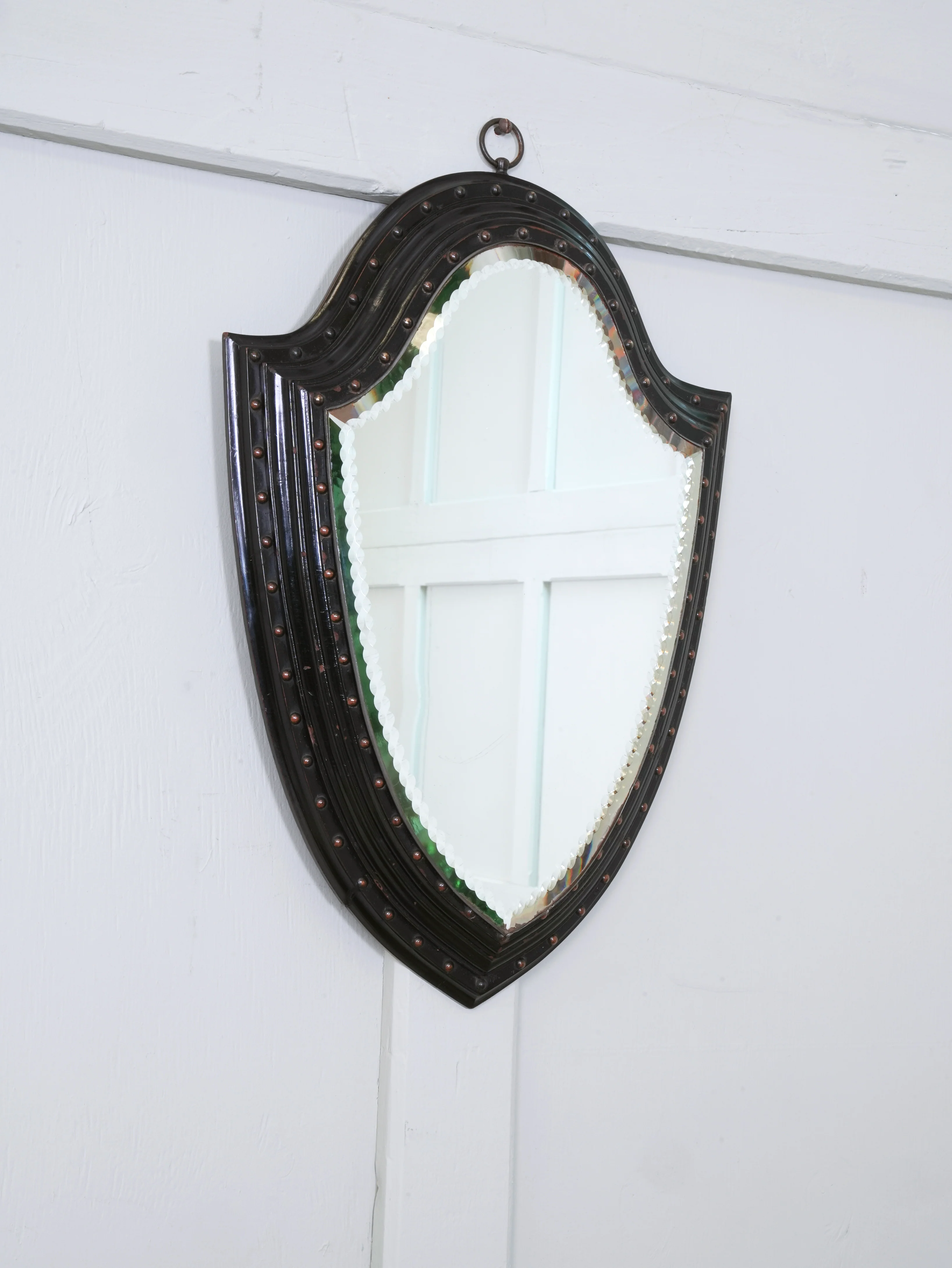 An Ebonised & Brilliant Cut Shield Mirror - Image 2