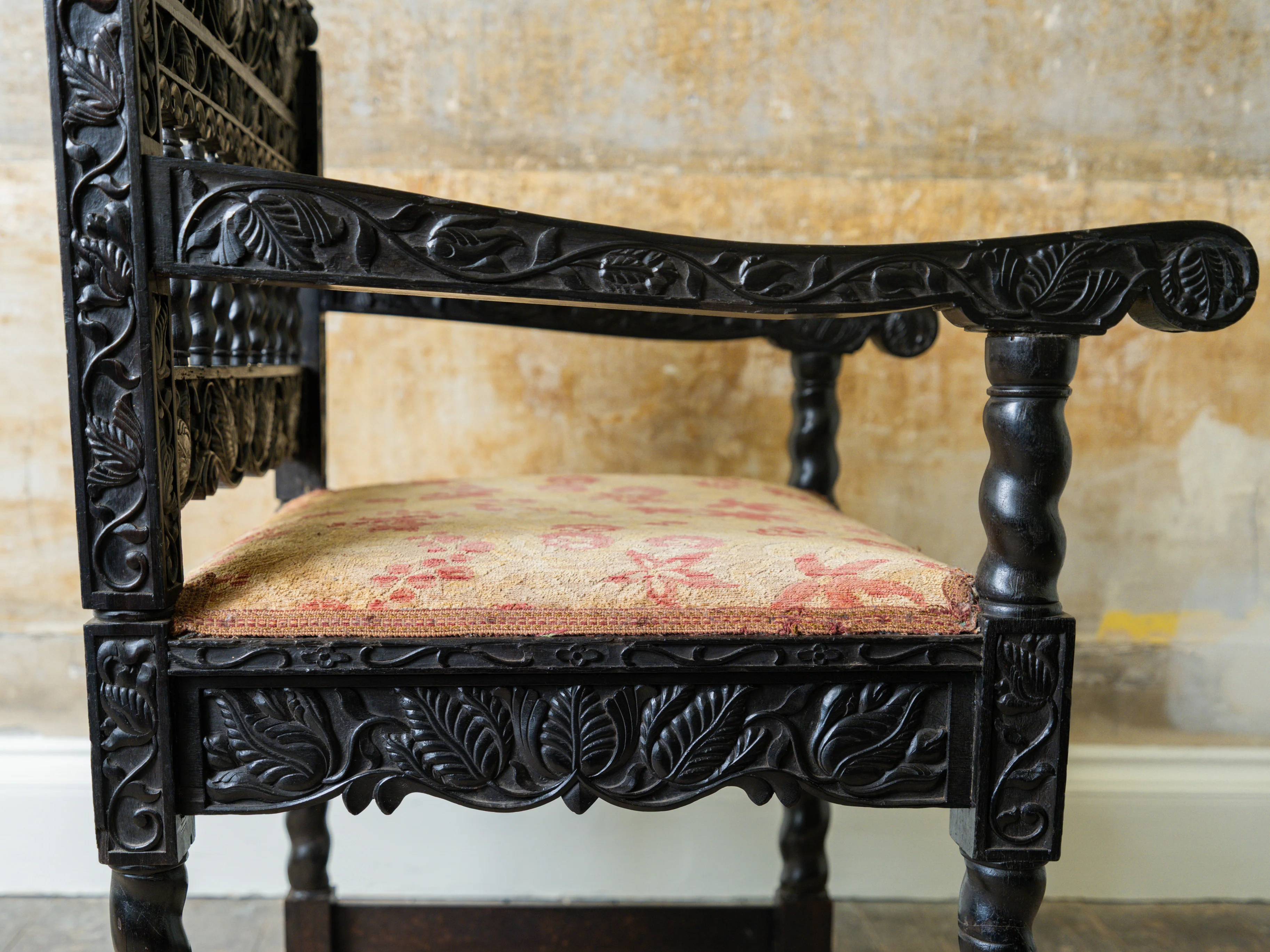 A 17th Century Dutch Colonial Ebony Armchair - Image 11