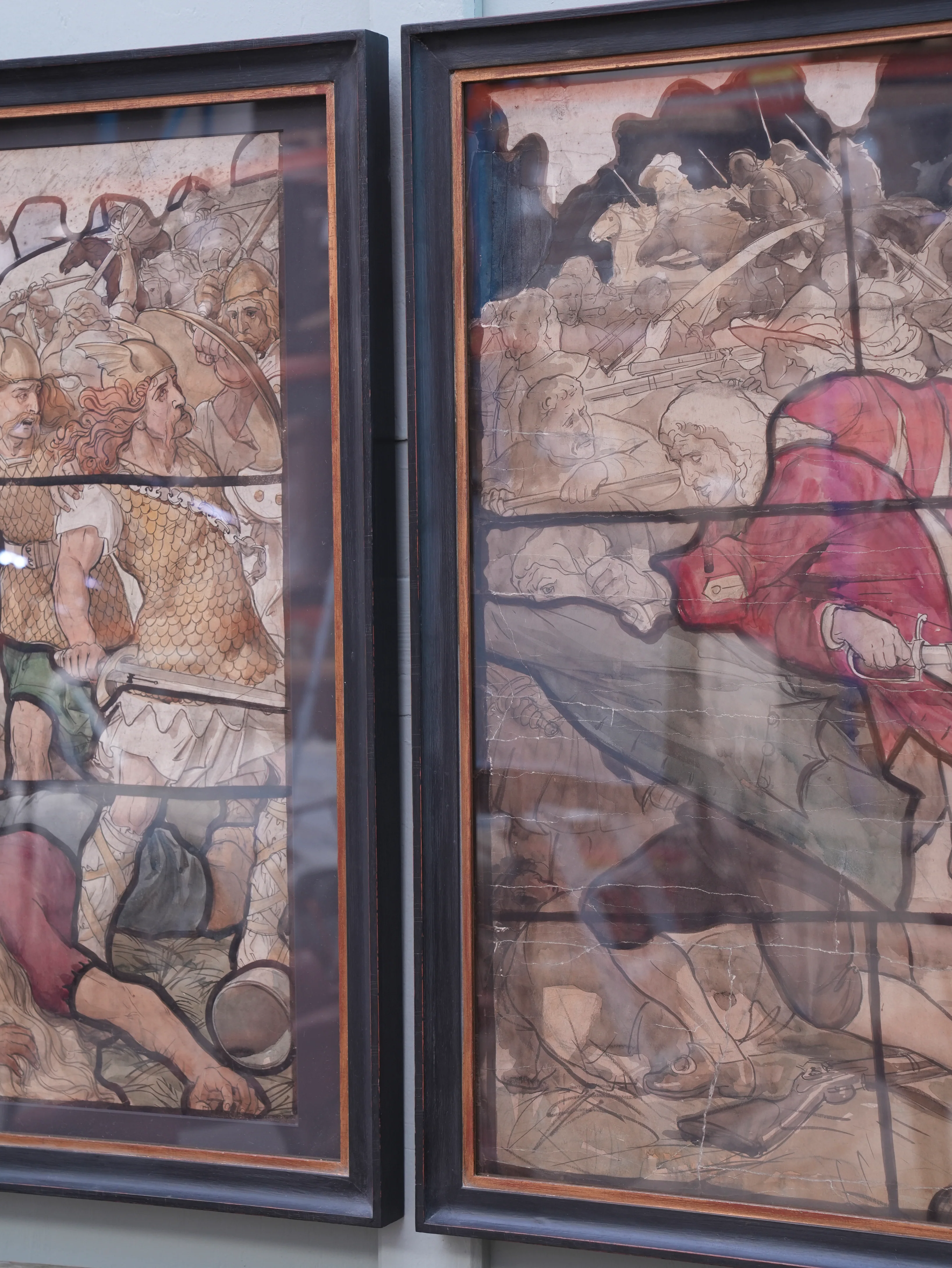 A Pair of 19th Century Stained Glass Watercolour Cartoons - Image 13