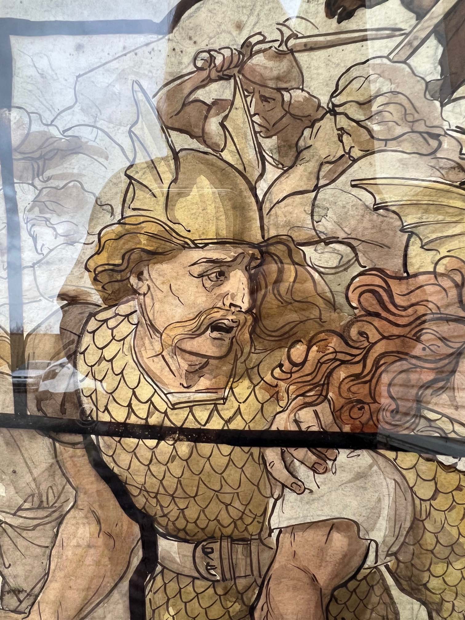 A Pair of 19th Century Stained Glass Watercolour Cartoons - Image 21