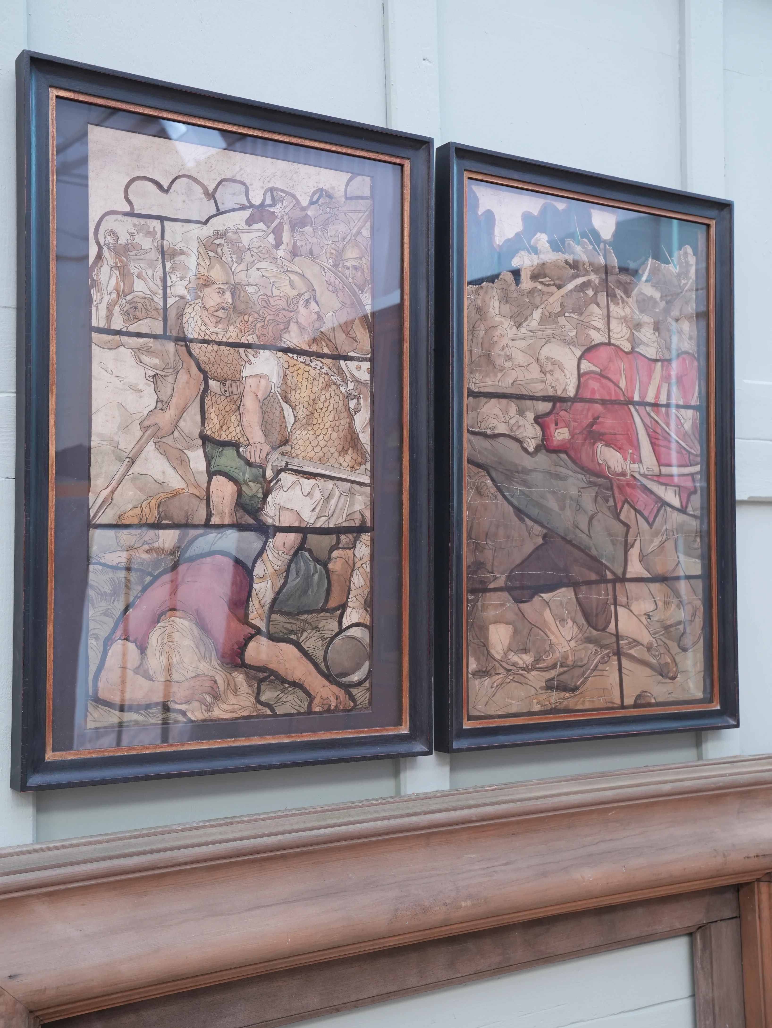A Pair of 19th Century Stained Glass Watercolour Cartoons - Image 5