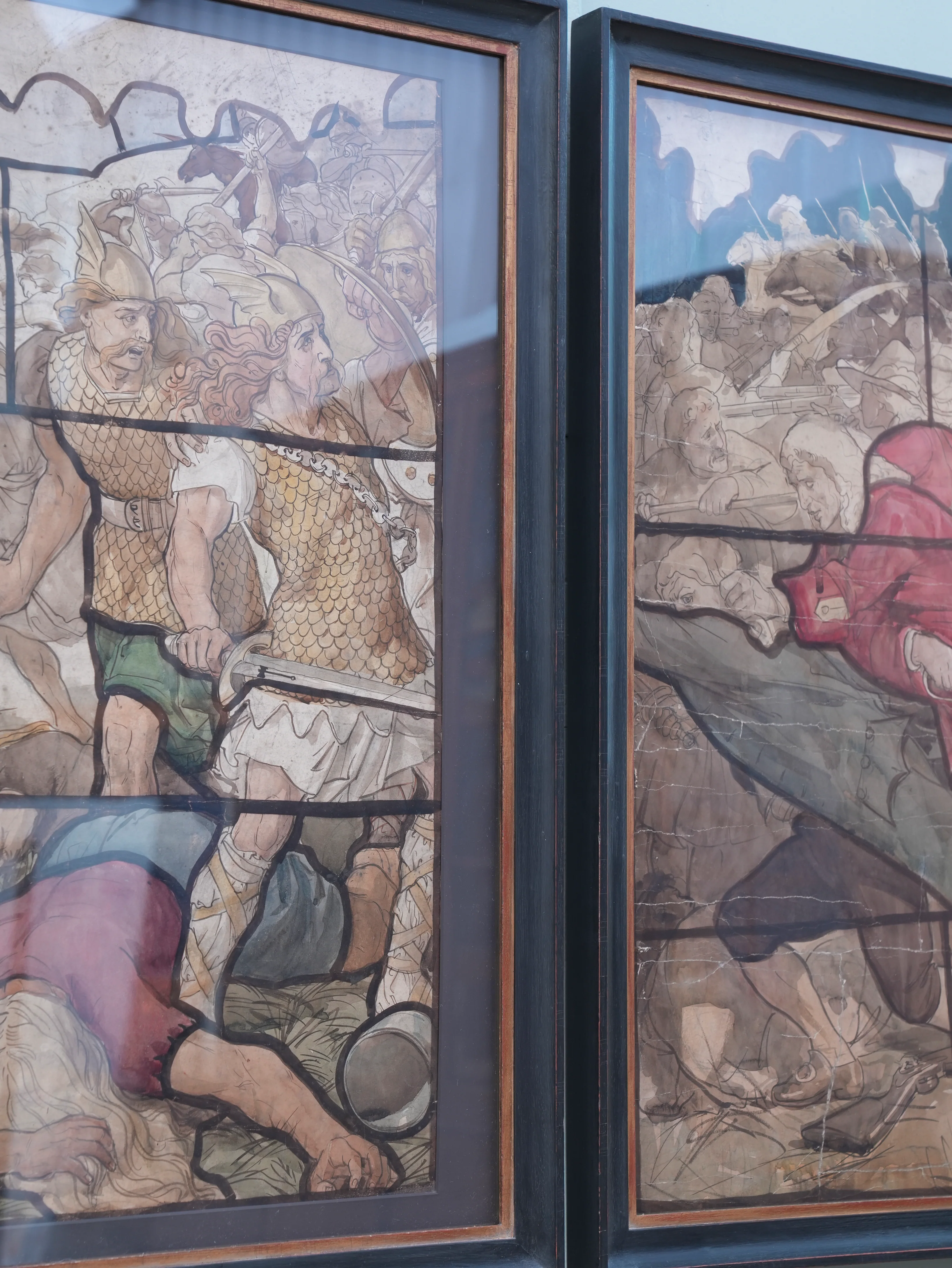 A Pair of 19th Century Stained Glass Watercolour Cartoons - Image 6