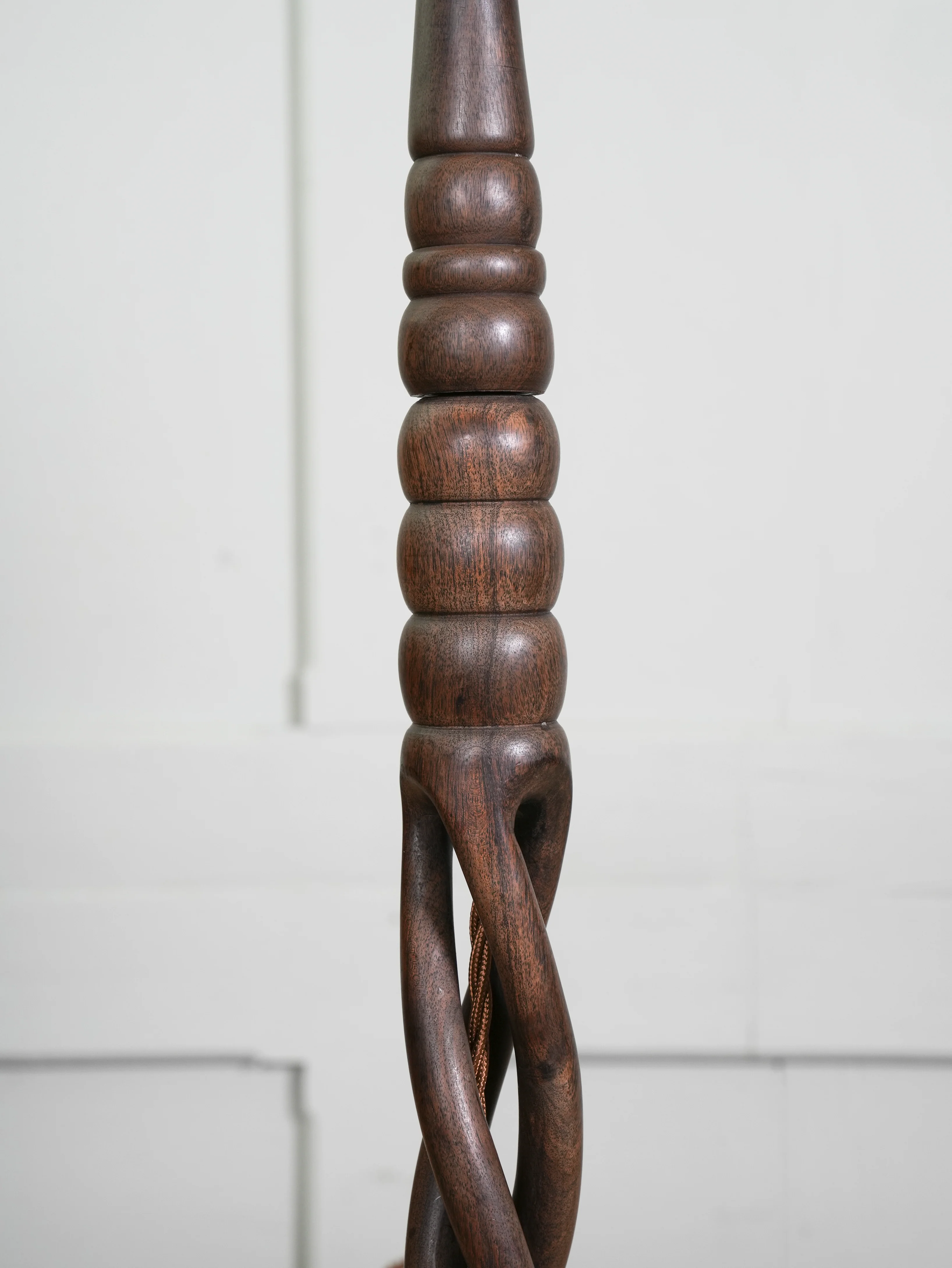 A Turned Tropical Hardwood Table Lamp - Image 4
