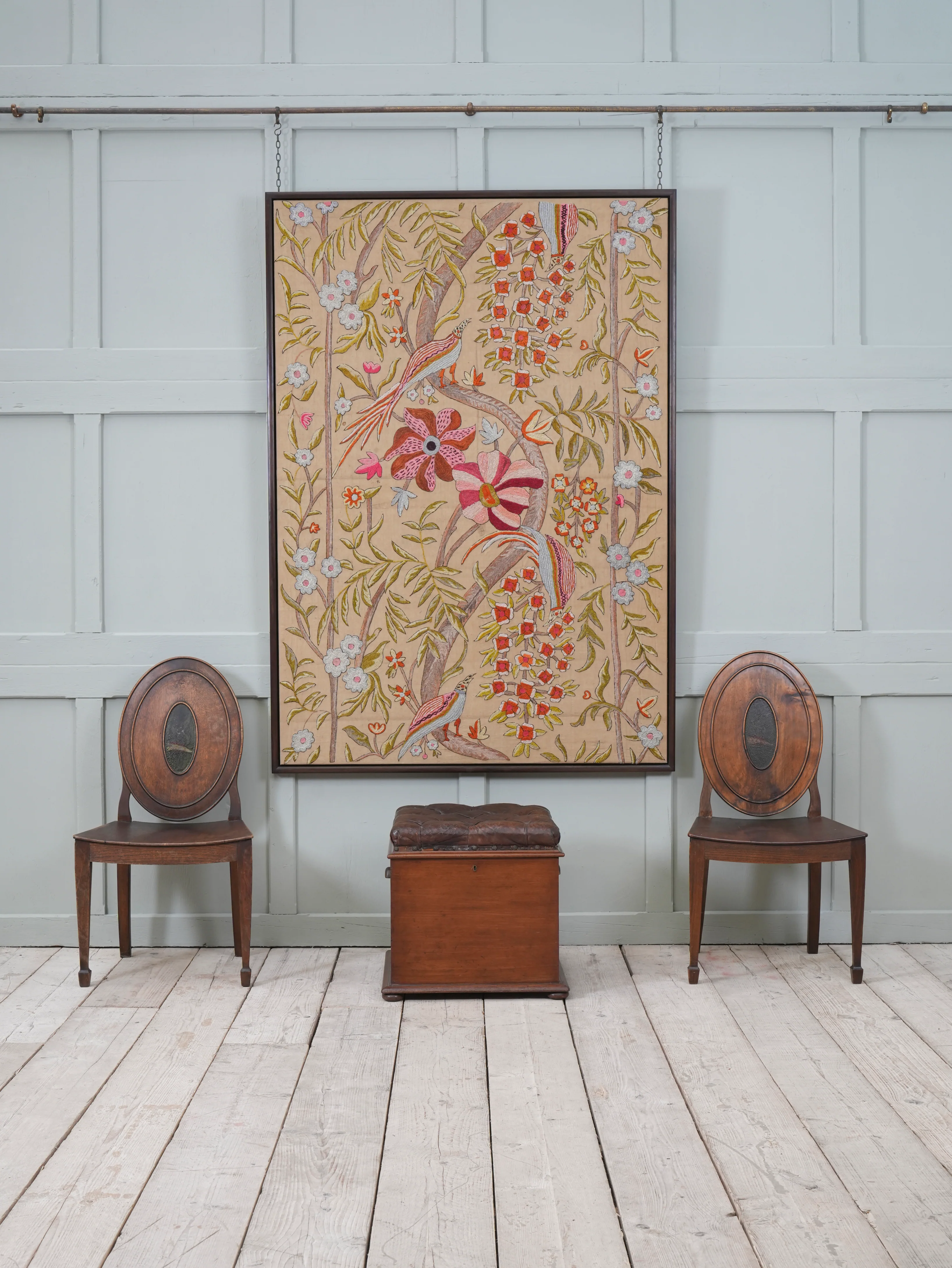 A Framed Indian Crewel Work Tapestry - Image 8