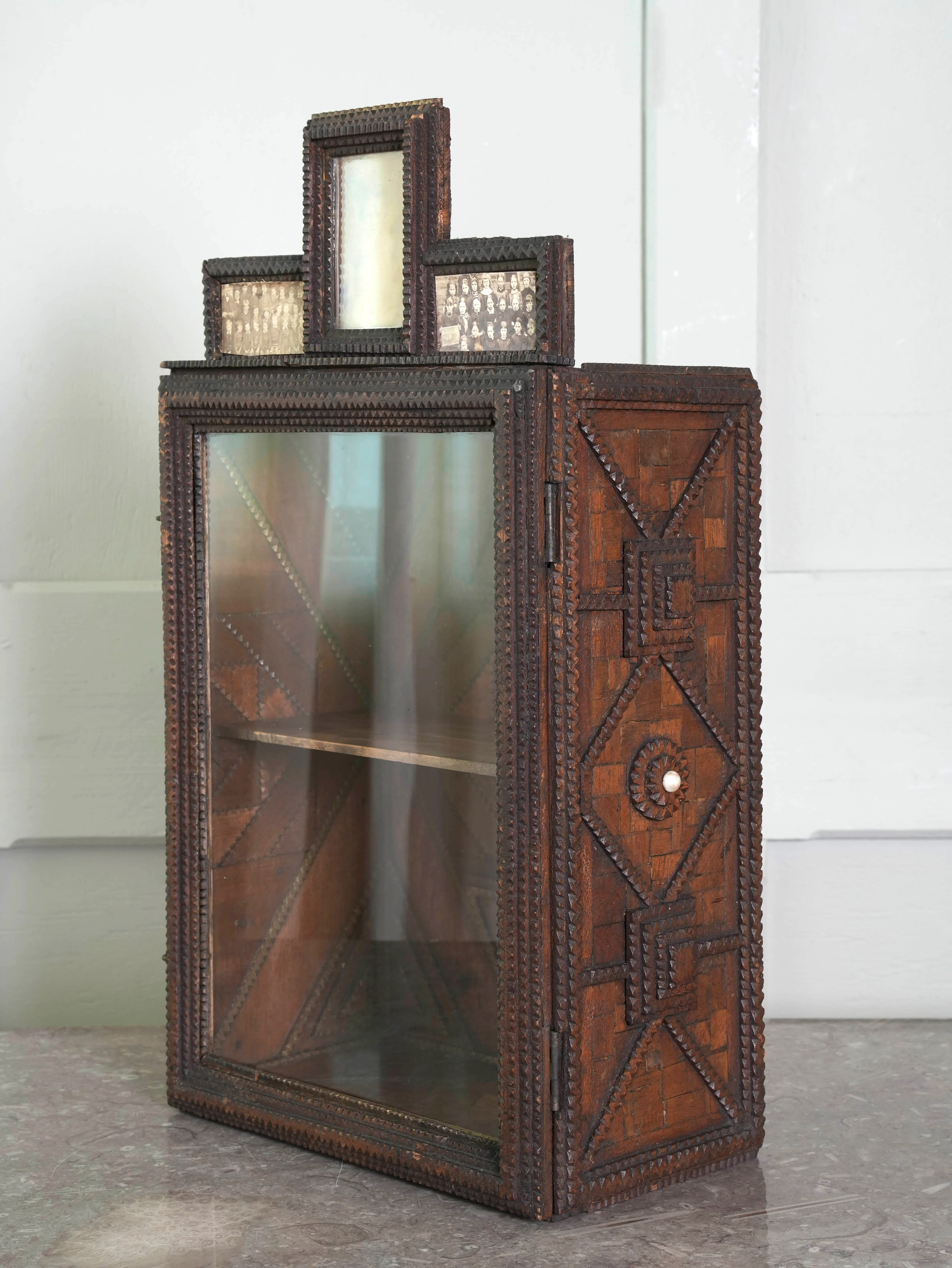 A Glazed Tramp Art Cabinet - Image 13