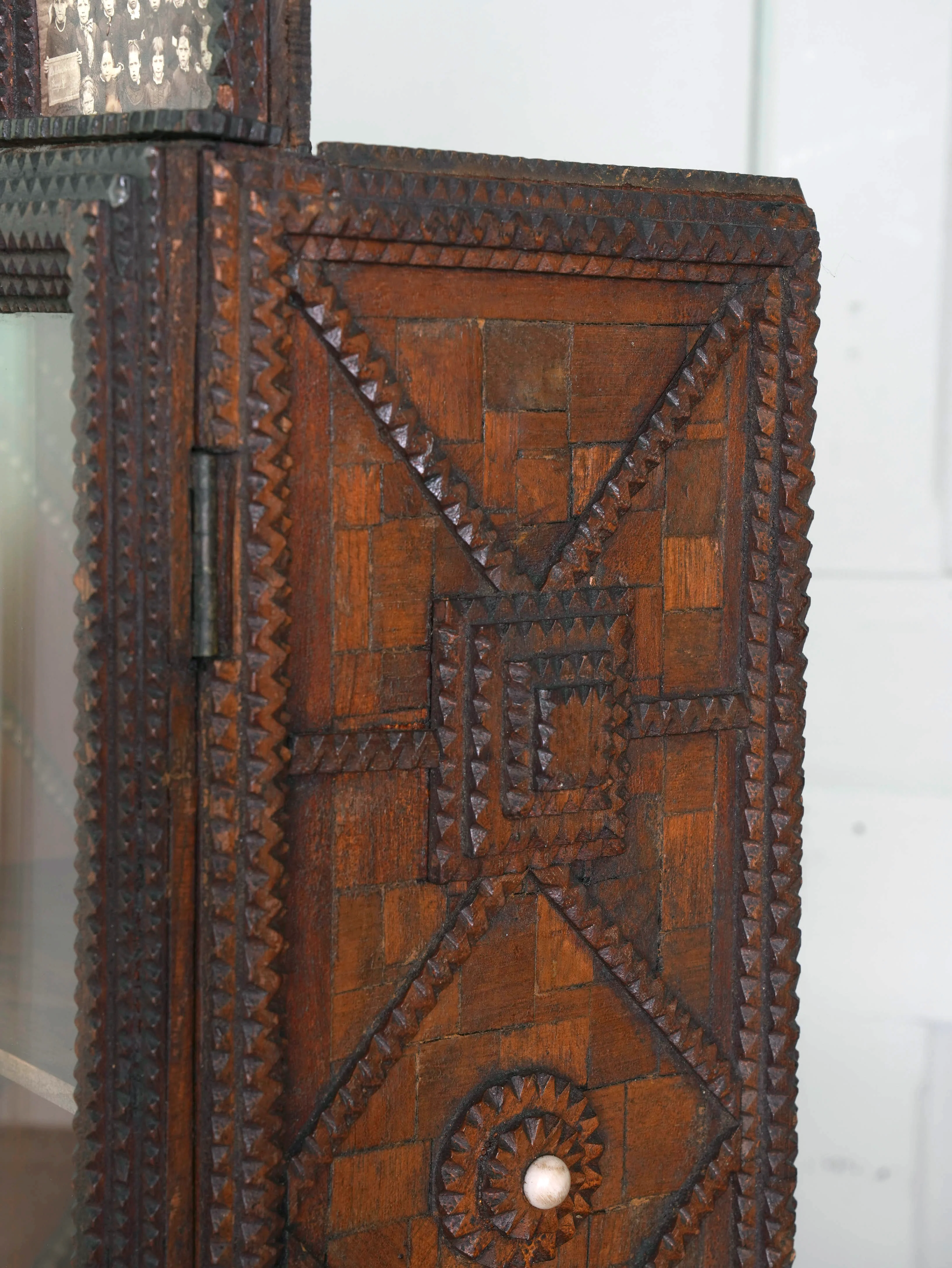 A Glazed Tramp Art Cabinet - Image 14