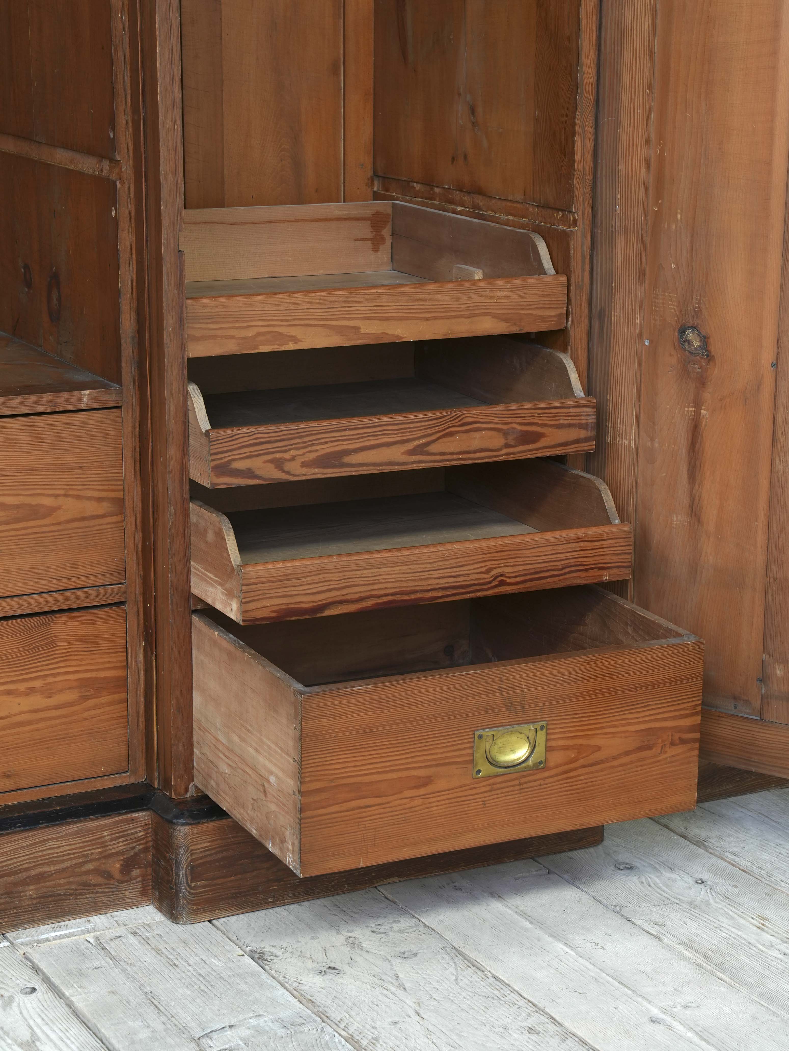 A 19th Century Baltic Pine Breakfront Wardrobe - Image 17